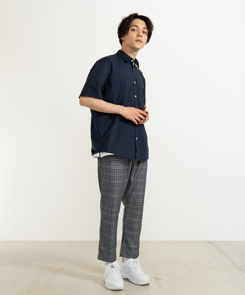 WEGO（ウィゴー）の「WEGO/ストレッチブロード半袖ポプリンシャツ（シャツ/ブラウス・メンズ・ホワイト/ブラック/ネイビー・SMALL/MEDIUM/LARGE）」の15枚目の写真