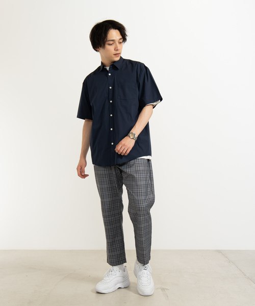 WEGO（ウィゴー）の「WEGO/ストレッチブロード半袖ポプリンシャツ（シャツ/ブラウス・メンズ・ホワイト/ブラック/ネイビー・SMALL/MEDIUM/LARGE）」の16枚目の写真