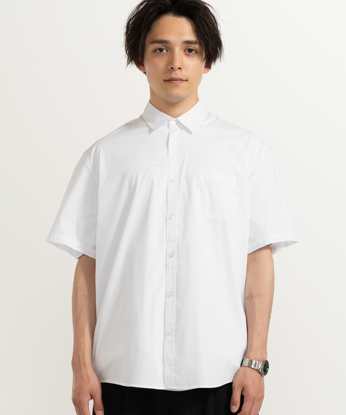 WEGO（ウィゴー）の「WEGO/ストレッチブロード半袖ポプリンシャツ（シャツ/ブラウス・メンズ・ホワイト/ブラック/ネイビー・SMALL/MEDIUM/LARGE）」の18枚目の写真