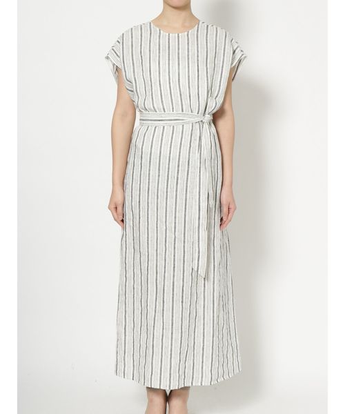 Ungrid（アングリッド）の「バックオープンストライプワンピース（ワンピース・レディース・ブラック/ベージュ・FREE）」の3枚目の写真