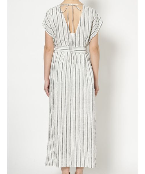 Ungrid（アングリッド）の「バックオープンストライプワンピース（ワンピース・レディース・ブラック/ベージュ・FREE）」の5枚目の写真