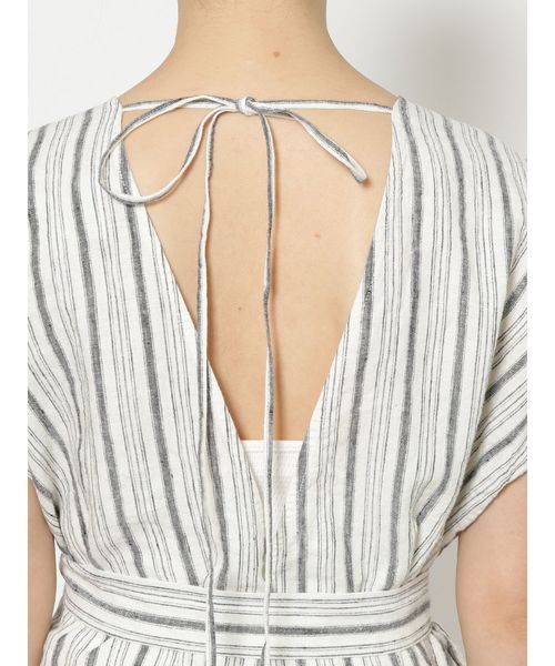 Ungrid（アングリッド）の「バックオープンストライプワンピース（ワンピース・レディース・ブラック/ベージュ・FREE）」の8枚目の写真