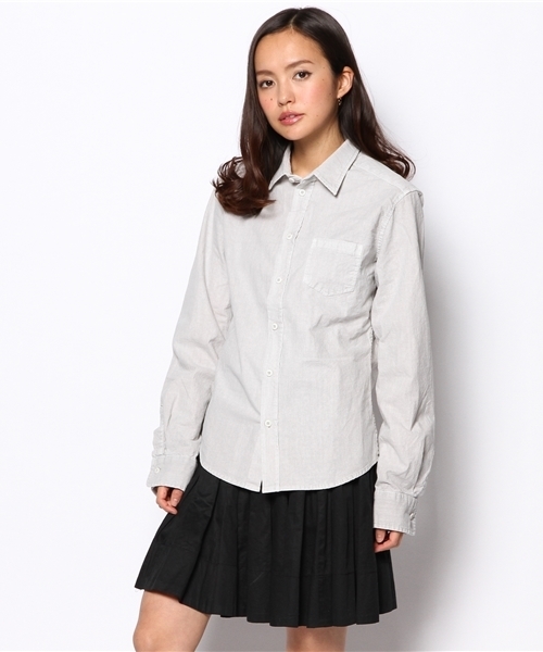 goa（ゴア）の「ピグメントワークシャツ（シャツ/ブラウス・レディース・ホワイト/グレー/ベージュ/カーキ・FREE）」の2枚目の写真