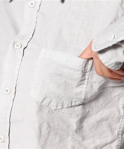 goa（ゴア）の「ピグメントワークシャツ（シャツ/ブラウス・レディース・ホワイト/グレー/ベージュ/カーキ・FREE）」の7枚目の写真