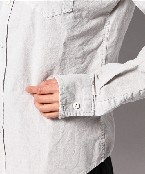 goa（ゴア）の「ピグメントワークシャツ（シャツ/ブラウス・レディース・ホワイト/グレー/ベージュ/カーキ・FREE）」の6枚目の写真