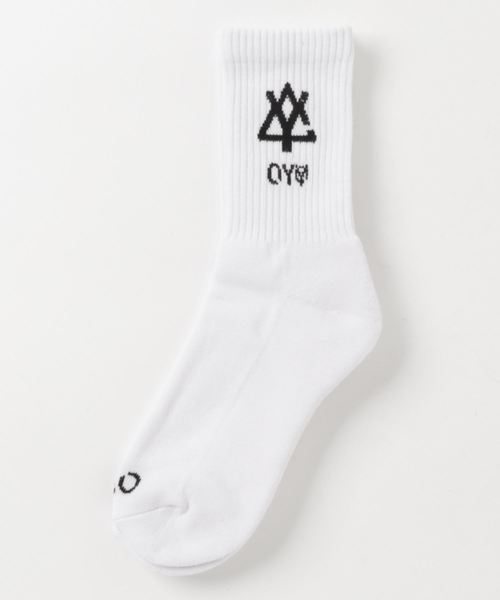 OY（オーワイ）の「トライアングルロゴソックス（ソックス/靴下・メンズ・ホワイト/ブラック・FREE）」の3枚目の写真