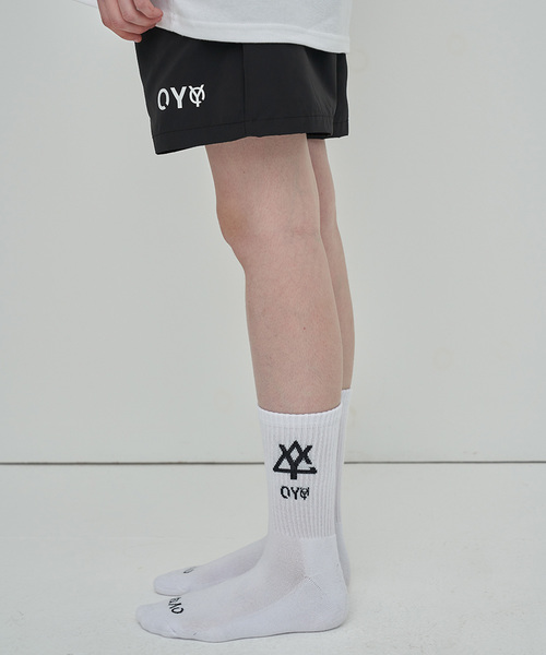 OY（オーワイ）の「トライアングルロゴソックス（ソックス/靴下・メンズ・ホワイト/ブラック・FREE）」の4枚目の写真