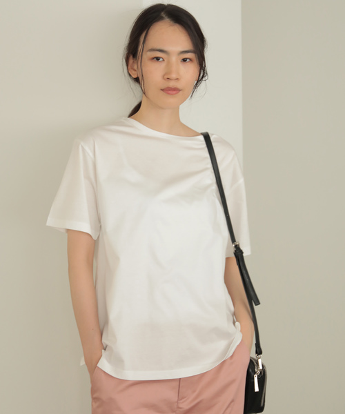 AMERICAN HOLIC（アメリカンホリック）の「BASIC5分袖ゆるシTャツ＊（Tシャツ/カットソー・レディース・ブラック/オフホワイト/ピンク/グリーン/キャメル/その他7/ホワイト系その他4/グレー系その他2・FREE）」の2枚目の写真