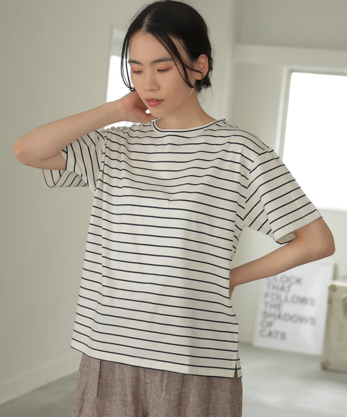 AMERICAN HOLIC（アメリカンホリック）の「BASIC5分袖ゆるシTャツ＊（Tシャツ/カットソー・レディース・ブラック/オフホワイト/ピンク/グリーン/キャメル/その他7/ホワイト系その他4/グレー系その他2・FREE）」の3枚目の写真