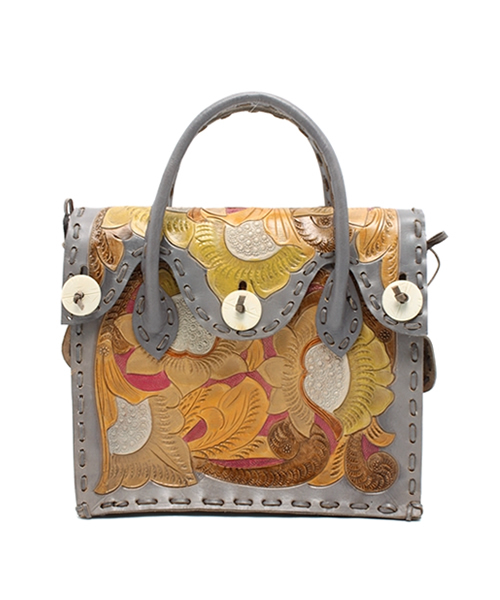 GRACE CONTINENTAL（グレースコンチネンタル）の「マルチカービングバッグS（ショルダーバッグ・レディース・ブラウン/ベージュ/ブルー/グレー・FREE）」の2枚目の写真