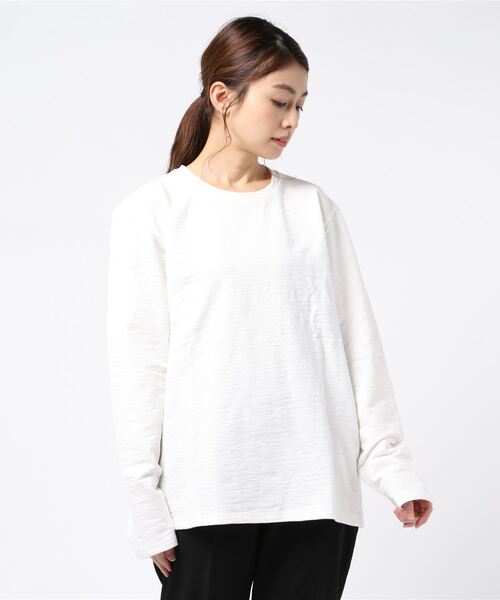ARCHIVER(アーカイバ)の「【69】【it】ミニ裏毛ロングスリーブカット(Tシャツ/カットソー・レディース・ホワイト/カーキ/ライトグレー・LARGE/MEDIUM)」の2枚目の写真