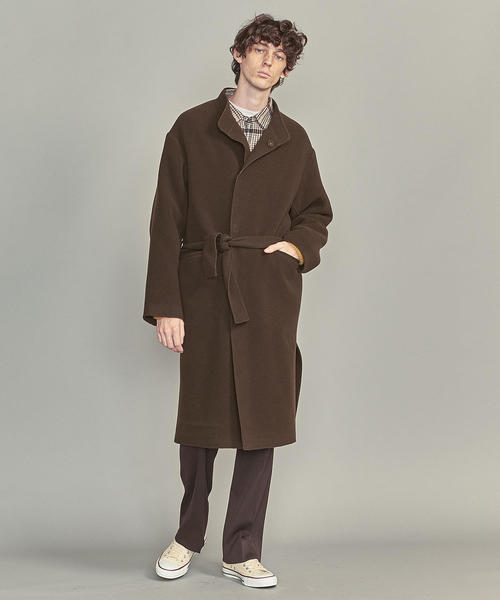BEAUTY&YOUTH UNITED ARROWS（ビューティーアンドユースユナイテッドアローズ）の「BY リバー ラップ スタンドカラー コート（ステンカラーコート・メンズ・オリーブ/ダークグレー・XL/L/M/S）」の9枚目の写真