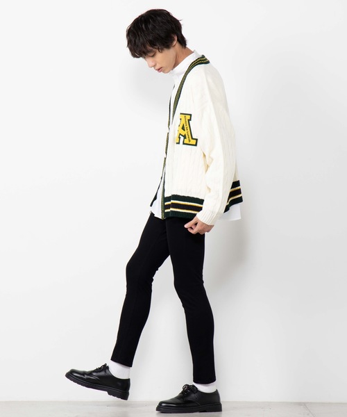 WEGO（ウィゴー）の「WEGO/サガラワッペンラインカーディガン（カーディガン/ボレロ・メンズ・ホワイト/ネイビー・LARGE/MEDIUM）」の6枚目の写真