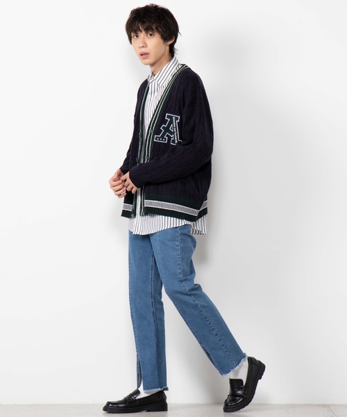 WEGO（ウィゴー）の「WEGO/サガラワッペンラインカーディガン（カーディガン/ボレロ・メンズ・ホワイト/ネイビー・LARGE/MEDIUM）」の12枚目の写真