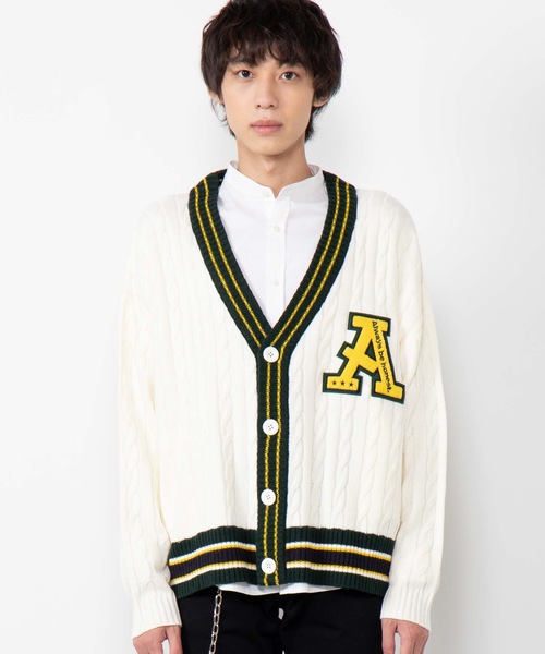 WEGO（ウィゴー）の「WEGO/サガラワッペンラインカーディガン（カーディガン/ボレロ・メンズ・ホワイト/ネイビー・LARGE/MEDIUM）」の13枚目の写真