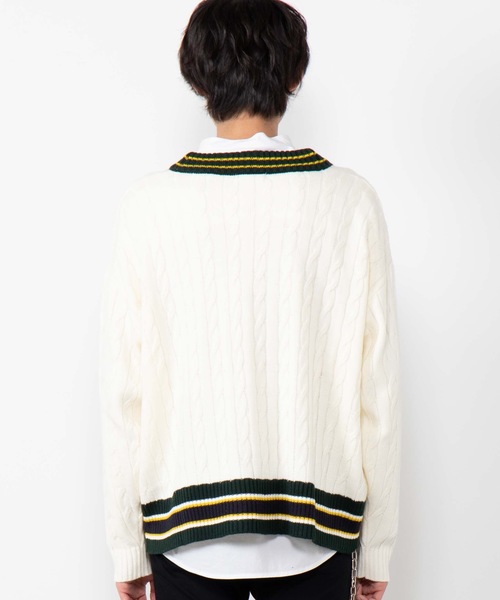 WEGO（ウィゴー）の「WEGO/サガラワッペンラインカーディガン（カーディガン/ボレロ・メンズ・ホワイト/ネイビー・LARGE/MEDIUM）」の15枚目の写真