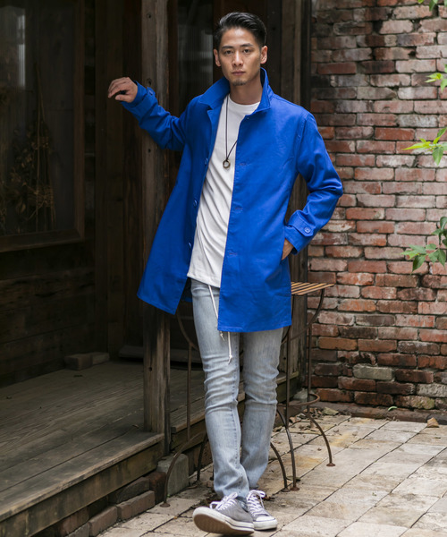 ADMIX/ATELIER SAB MEN(アドミックスアトリエサブメン)の「【EVOLUTION】コットンツイル / ステンカラーコート(ステンカラーコート・メンズ・ブラック/ライトグレー/ベージュ/ライトベージュ/ブルー/ネイビー・48/50/52)」の8枚目の写真