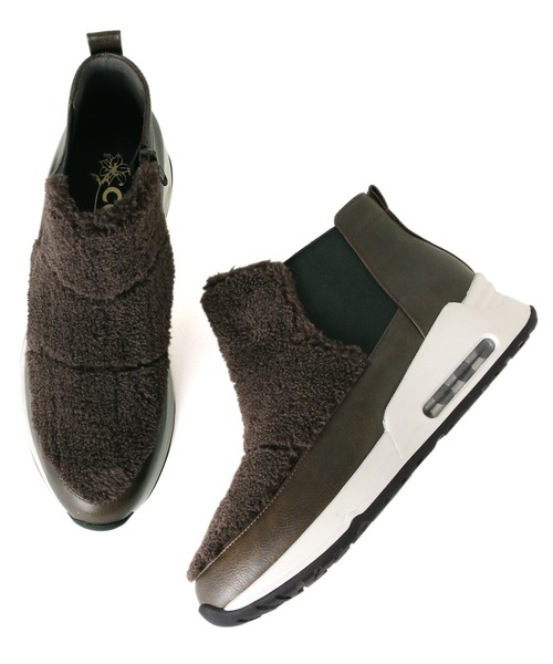 COCA(シューズ)(コカ)の「coca /コカ ボア サイドゴア ハイカット スニーカーブーツ 419019(ブーツ)」|ブラウン系その他