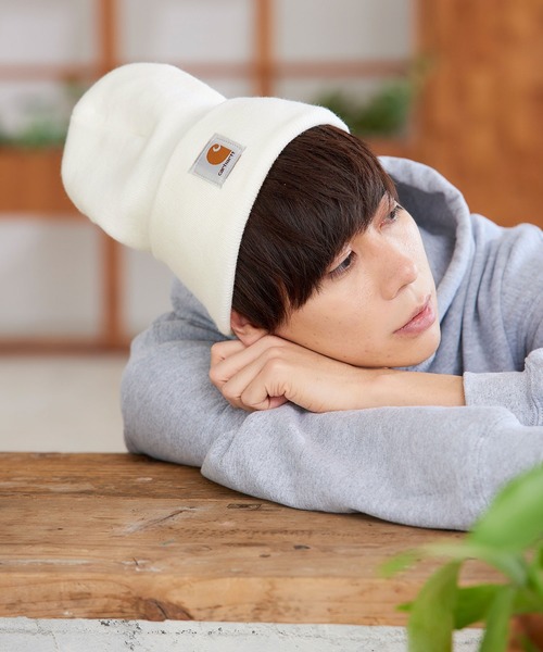 Carhartt(カーハート)の「carhartt(カーハート) ACRYLIC WATCH HAT ニットキャップ(ニットキャップ/ビーニー・メンズ・ブラック/ダークグリーン/ネイビー/ヘザーグレー/ホワイト系その他/グレー系その他/ブラウン系その他/ブラック系その他/ダークブラウン/ブラウン系その他2/ワイン・FREE)」の2枚目の写真