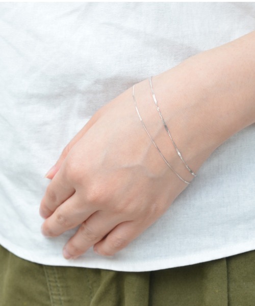 sowi(ソーイ)の「K10WG シンプルチェーン2連ブレスレット スクリューソード×グルメッタ(ブレスレット・レディース・ホワイトゴールド・フリ-)」の5枚目の写真