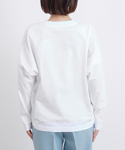 ADAM ET ROPE'（アダムエロペ）の「コットンクルーネックTEE（Tシャツ/カットソー・レディース・ホワイト/ラベンダー/ブラック系その他・FREE）」の9枚目の写真