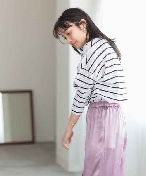 ADAM ET ROPE'（アダムエロペ）の「コットンクルーネックTEE（Tシャツ/カットソー・レディース・ホワイト/ラベンダー/ブラック系その他・FREE）」の19枚目の写真