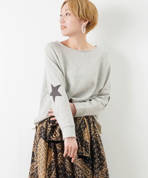 LUCA/LADY LUCK LUCA(ルカ/レディラックルカ)の「【WEB限定】LC/LLL 星パッチプルオーバー(スウェット)」|グレー