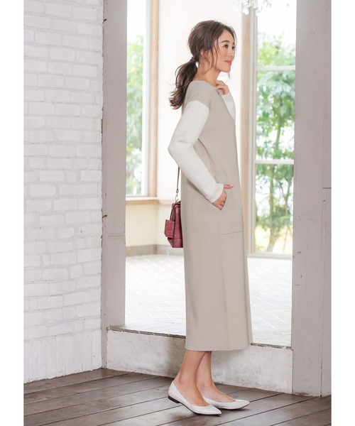 STYLE DELI(スタイルデリ)の「オープンカラーニットワンピース(ワンピース・レディース・ホワイト/ベージュ・01/02)」の19枚目の写真