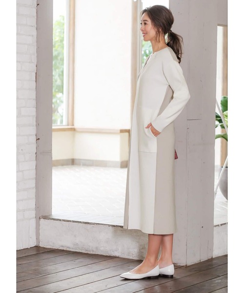 STYLE DELI(スタイルデリ)の「オープンカラーニットワンピース(ワンピース・レディース・ホワイト/ベージュ・01/02)」の18枚目の写真