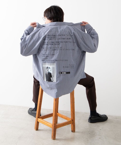 WEGO（ウィゴー）の「WEGO/Girlビッグシルエットストライプポプリンシャツ（シャツ/ブラウス・メンズ・ホワイト系その他4/ブラック系その他4/ブルー系その他4・MEDIUM/LARGE）」の18枚目の写真