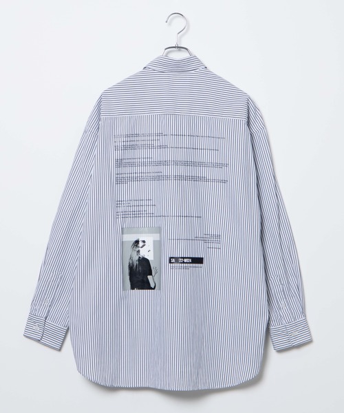 WEGO（ウィゴー）の「WEGO/Girlビッグシルエットストライプポプリンシャツ（シャツ/ブラウス・メンズ・ホワイト系その他4/ブラック系その他4/ブルー系その他4・MEDIUM/LARGE）」の19枚目の写真