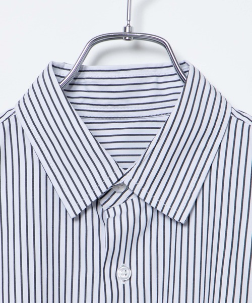 WEGO（ウィゴー）の「WEGO/Girlビッグシルエットストライプポプリンシャツ（シャツ/ブラウス・メンズ・ホワイト系その他4/ブラック系その他4/ブルー系その他4・MEDIUM/LARGE）」の12枚目の写真