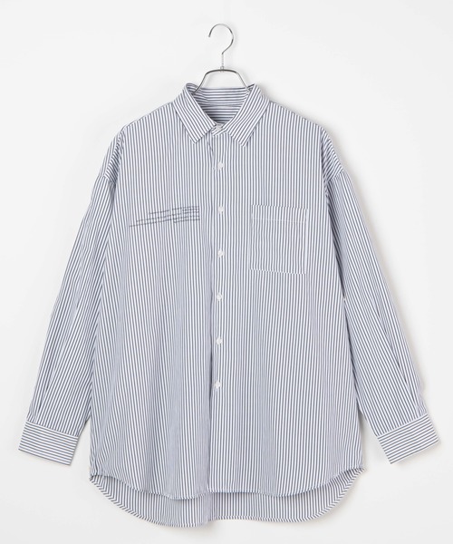 WEGO（ウィゴー）の「WEGO/Girlビッグシルエットストライプポプリンシャツ（シャツ/ブラウス・メンズ・ホワイト系その他4/ブラック系その他4/ブルー系その他4・MEDIUM/LARGE）」の16枚目の写真