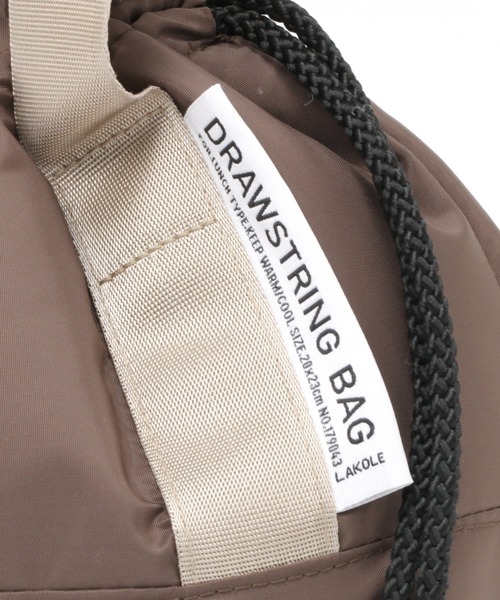 LAKOLE（ラコレ）の「【保温･保冷】ドローストリングランチバッグ / LAKOLE（お弁当箱・レディース・ベージュ/ブラウン/ブラウン系その他/ブラック・FREE）」の9枚目の写真