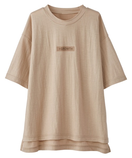 BELLUNA PLUS(ベルーナ)の「涼感素材ロゴデザインプルオーバー(Tシャツ/カットソー・レディース・ベージュ/オリーブ/ボルドー/ネイビー/テラコッタ・MEDIUM/X-LARGE/LARGE)」の3枚目の写真