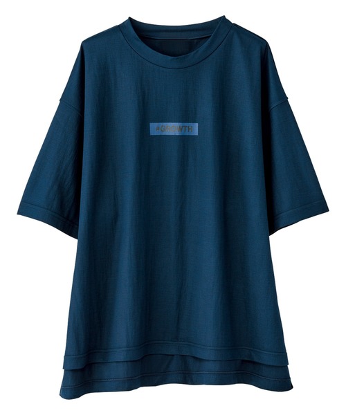 BELLUNA PLUS(ベルーナ)の「涼感素材ロゴデザインプルオーバー(Tシャツ/カットソー・レディース・ベージュ/オリーブ/ボルドー/ネイビー/テラコッタ・MEDIUM/X-LARGE/LARGE)」の7枚目の写真