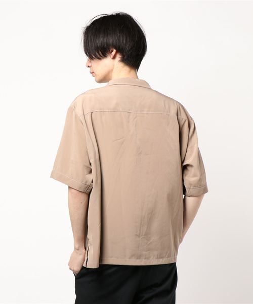 JUNRED（ジュンレッド）の「ＢＩＧポケットオープンカラー半袖（シャツ/ブラウス・メンズ・グレー/ベージュ/ワイン/ブラック/ピンク/ブラウン・M/L）」の8枚目の写真