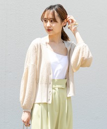 mystic | 梨地編みシアーニットカーデガン(カーディガン/ボレロ)