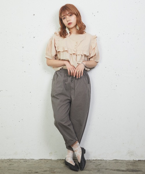 sakishimatokyo（サキシマトーキョー）の「【ZOZO限定】サキシマamp「ユッタリノパンツ」（その他パンツ・レディース・ホワイト/ライトグレー/グリーン・FREE）」の11枚目の写真