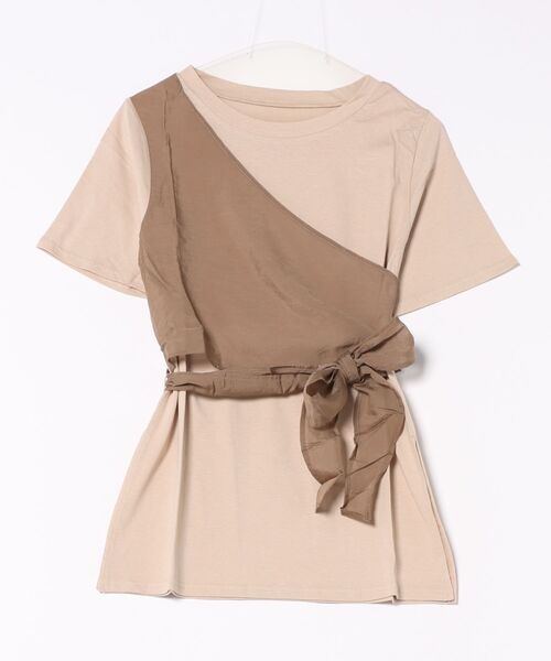 KOBE LETTUCE（コウベレタス）の「レイヤード風サイドスリットTシャツ（Tシャツ/カットソー・レディース・ホワイト系その他/ベージュ系その他/ホワイト系その他2・FREE）」の3枚目の写真