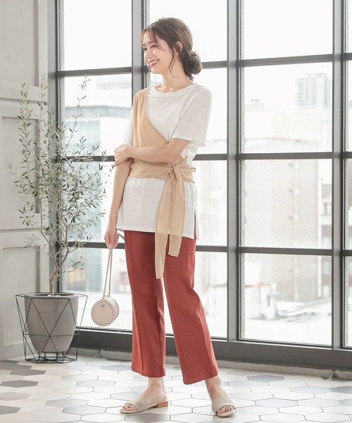 KOBE LETTUCE（コウベレタス）の「レイヤード風サイドスリットTシャツ（Tシャツ/カットソー・レディース・ホワイト系その他/ベージュ系その他/ホワイト系その他2・FREE）」の5枚目の写真