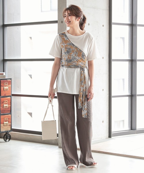 KOBE LETTUCE（コウベレタス）の「レイヤード風サイドスリットTシャツ（Tシャツ/カットソー・レディース・ホワイト系その他/ベージュ系その他/ホワイト系その他2・FREE）」の10枚目の写真