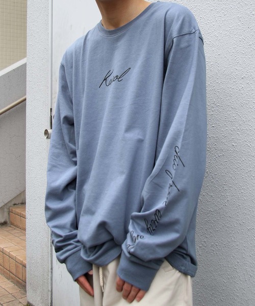 KANGOL(カンゴール)の「【別注・コラボ】ZIP FIVE × KANGOL ビッグロングTシャツ【ユニセックス】(Tシャツ/カットソー)」|ブルー系