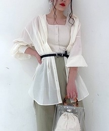 WEGO | WEGO/バンドカラーシアーチュニックシャツ(シャツ/ブラウス)