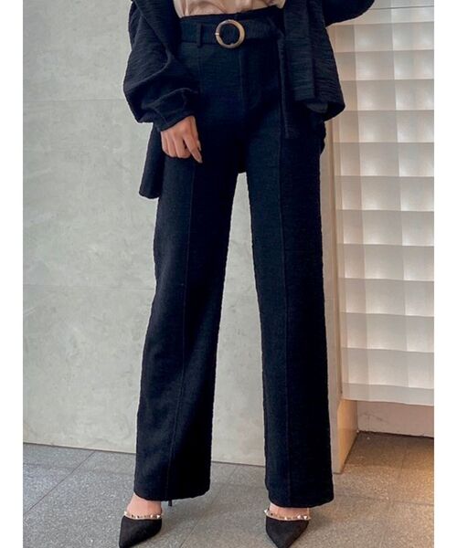 RESEXXY（リゼクシー）の「ハイウエストストレートパンツ【セットアップ着用可能】（その他パンツ・レディース・ブラック/カーキ/ブラウン・FREE）」の2枚目の写真