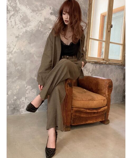 RESEXXY（リゼクシー）の「ハイウエストストレートパンツ【セットアップ着用可能】（その他パンツ・レディース・ブラック/カーキ/ブラウン・FREE）」の5枚目の写真