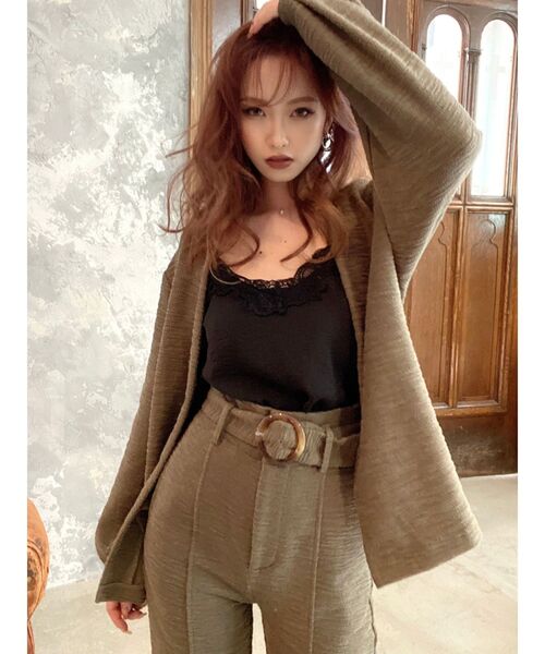 RESEXXY（リゼクシー）の「ハイウエストストレートパンツ【セットアップ着用可能】（その他パンツ・レディース・ブラック/カーキ/ブラウン・FREE）」の9枚目の写真