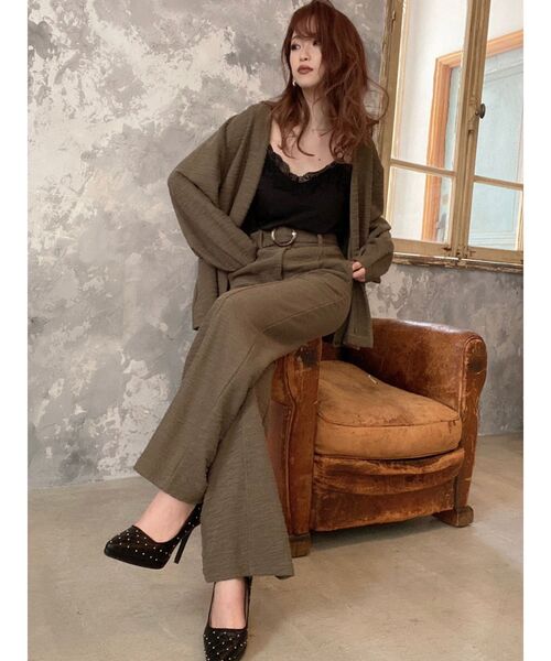 RESEXXY（リゼクシー）の「ハイウエストストレートパンツ【セットアップ着用可能】（その他パンツ・レディース・ブラック/カーキ/ブラウン・FREE）」の7枚目の写真