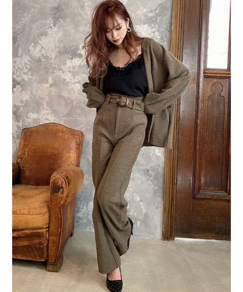 RESEXXY（リゼクシー）の「ハイウエストストレートパンツ【セットアップ着用可能】（その他パンツ・レディース・ブラック/カーキ/ブラウン・FREE）」の6枚目の写真