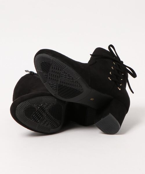 Realta（レアルタ）の「Realta(レアルタ) サイド編み上げレースアップの ショートブーツ（ブーツ・レディース・ブラック系その他/ブラウン/ダークブラウン/ワインレッド・S/L/M/LL）」の5枚目の写真